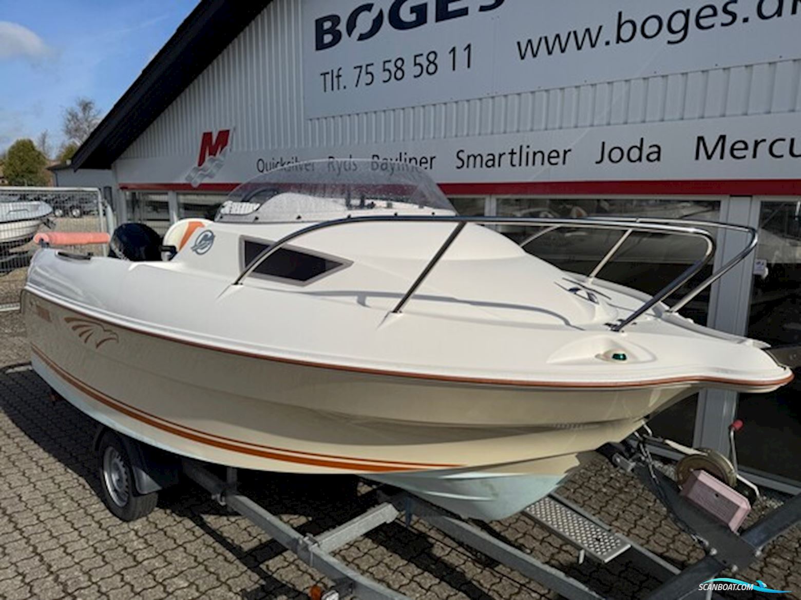 Ørnvik 470 Cruiser med 40 hk Mercury-EFI og 1000 kg Brenderup bådtrailer 