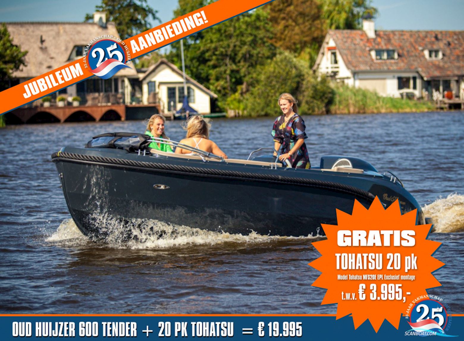 Oudhuijzer 600 Tender Jubileum nu Met Gratis Tohatsu 20 pk Motorboten 2025, The Netherlands