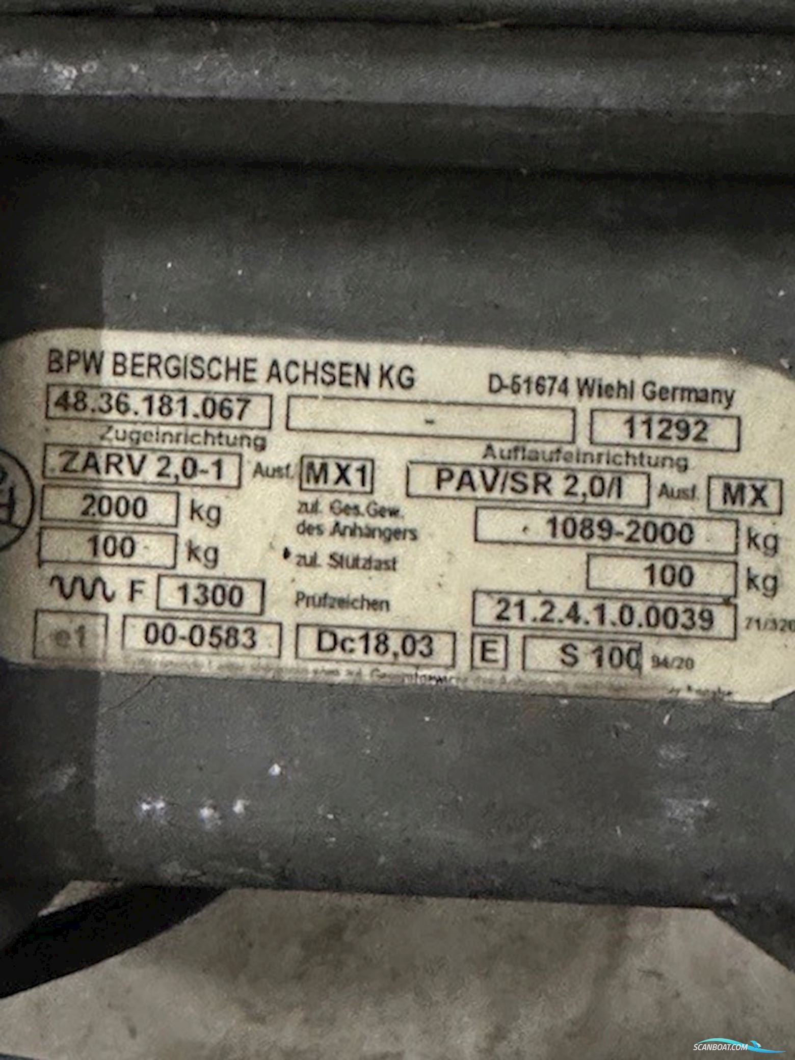 Pega Boottrailer ZB 1800 700