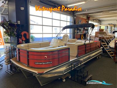 Pontoonboot 25FT 3-Tubes Red Motorboten 2022, met Mercury motor, The Netherlands