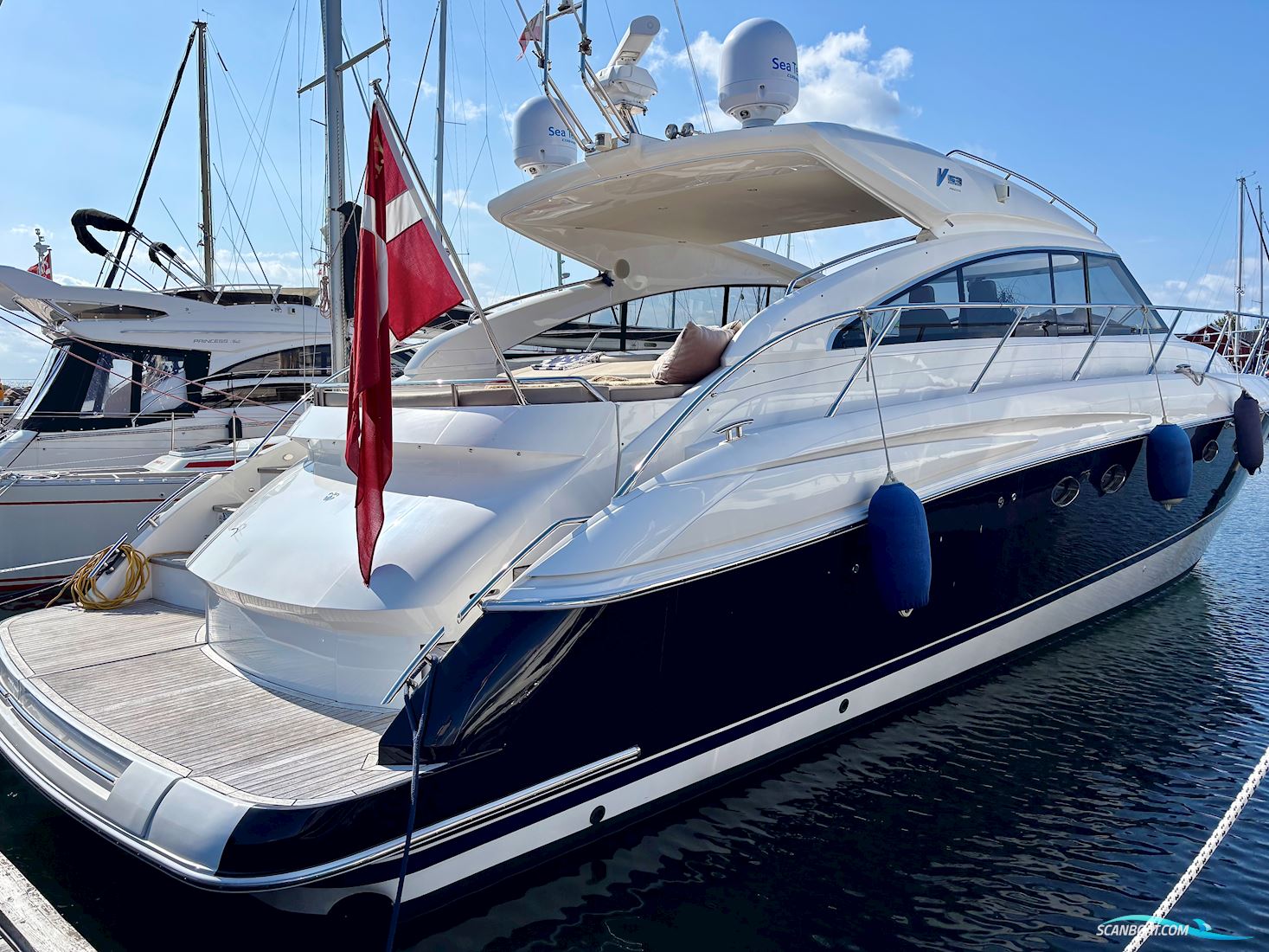 Princess V53. Evt bytte trawler/Flybridge båd Motorboten 2006, met Volvo Penta D12 motor, Denemarken