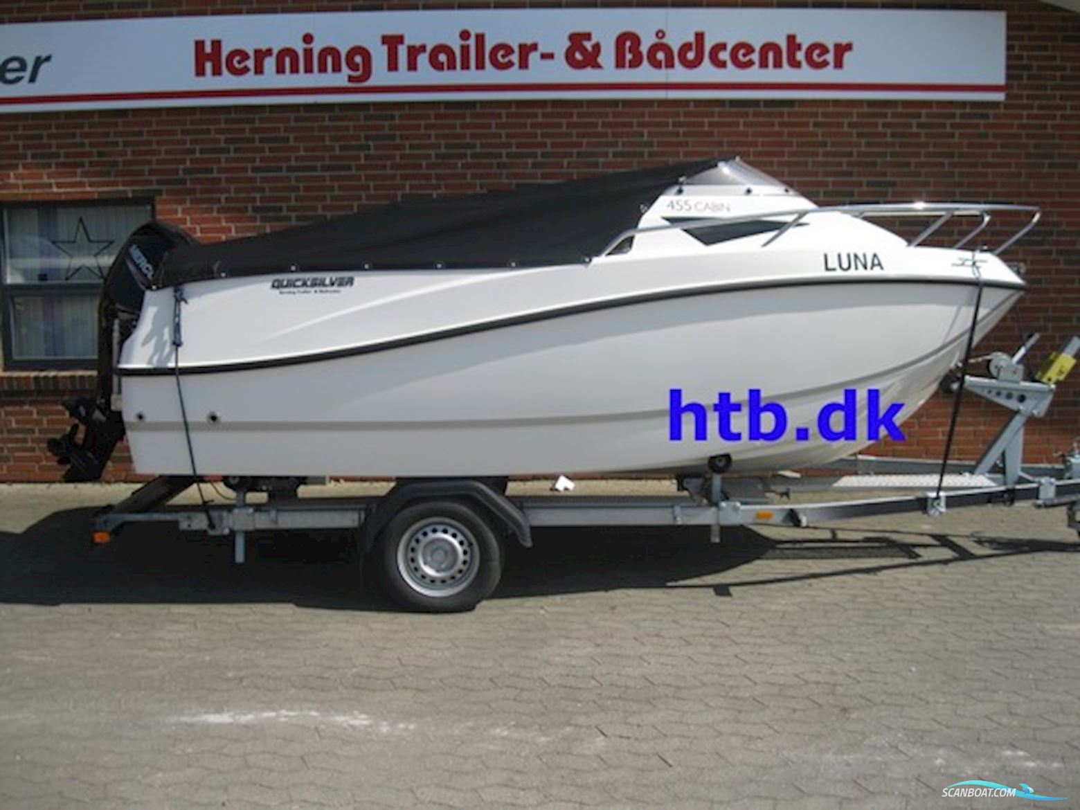 Quicksilver Activ 455 Cabin m/Mercury F50 hk Efi 4-Takt og Brenderup Trailer - NU Nedsat KR. 15.000,- !