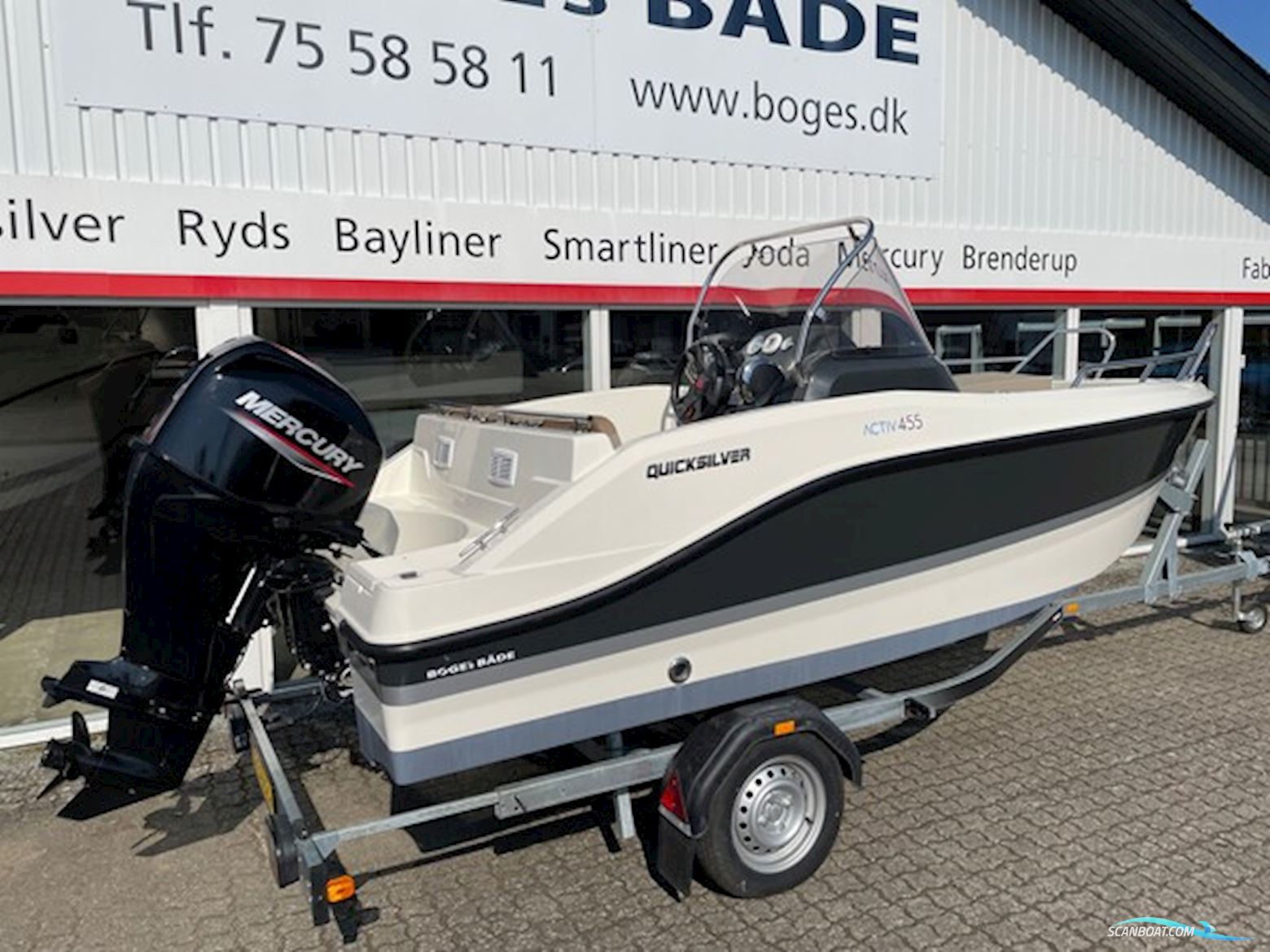 Quicksilver Activ 455 Open Med Mercury F60 Elpt-Efi og Brenderup 180750Ubl - Anvisningssalg