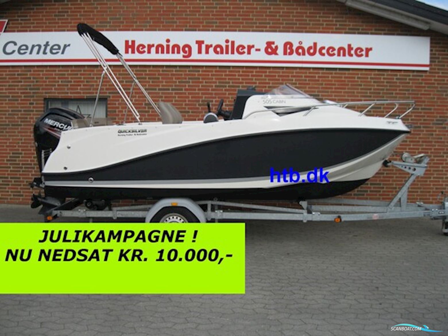 Quicksilver Activ 505 Cabin m/Mercury F100 hk og Brenderup Trailer - NU Nedsat KR. 10.000,- ! Motorboten 2017, met Mercury motor, Denemarken