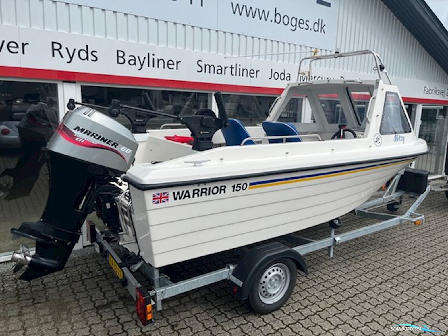 Warrior 150 HT Med 60 hk Mariner-Efi 4 Takt og 1000 kg Variant Bådtrailer - Anvisningssalg