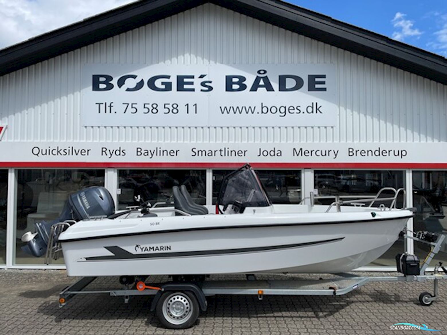 Yamarin 50 BR Med Yamaha F60 Elpt Efi og Variant Ocean 750 kg Trailer - Solgt Motorboten 2022, met Yamaha F60Fetl Efi 4-Takts Motor Med el-Start og Power Trim motor, Denemarken