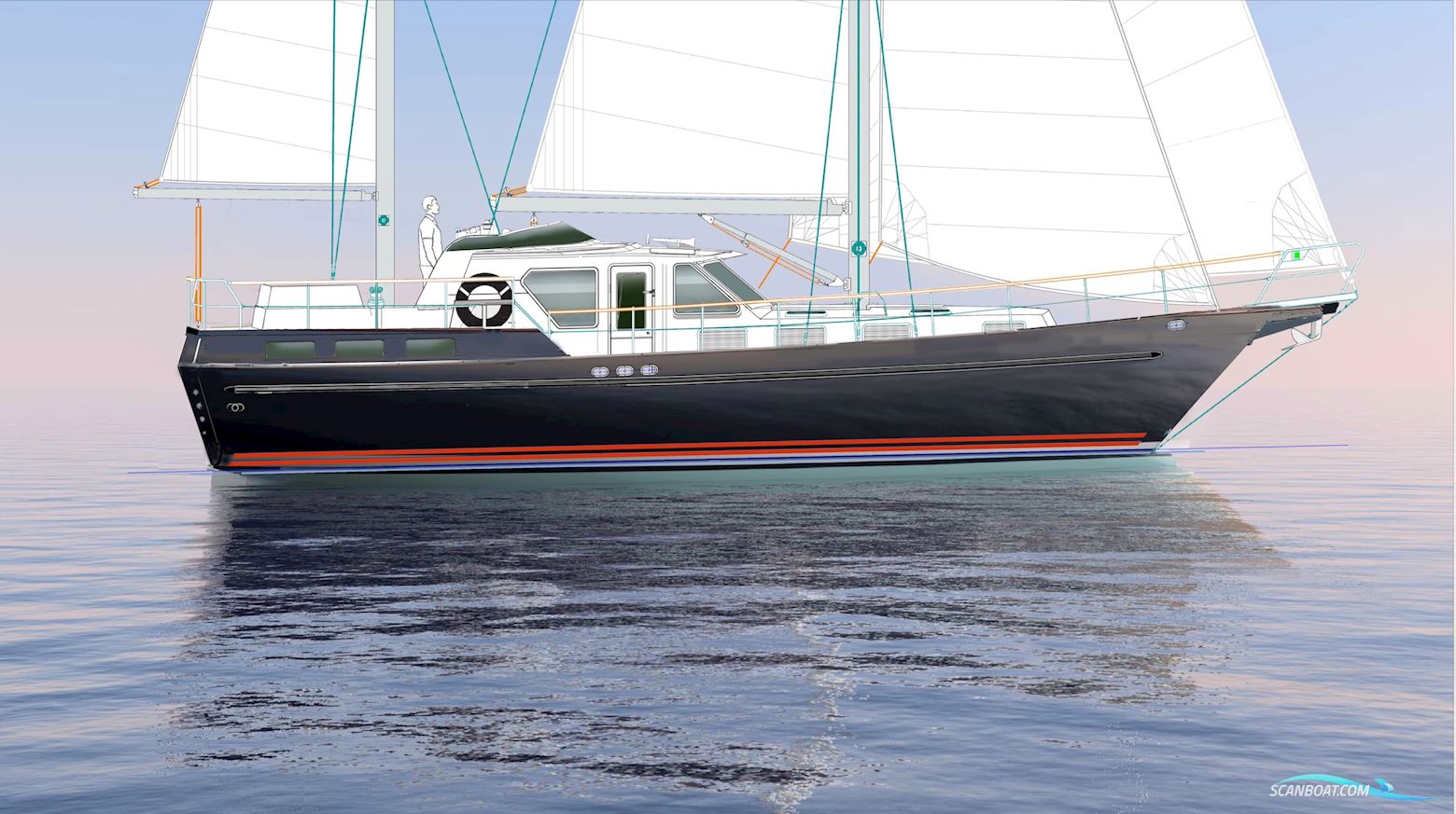 Ketch Rigged 451 Motorsailer Pilothouse