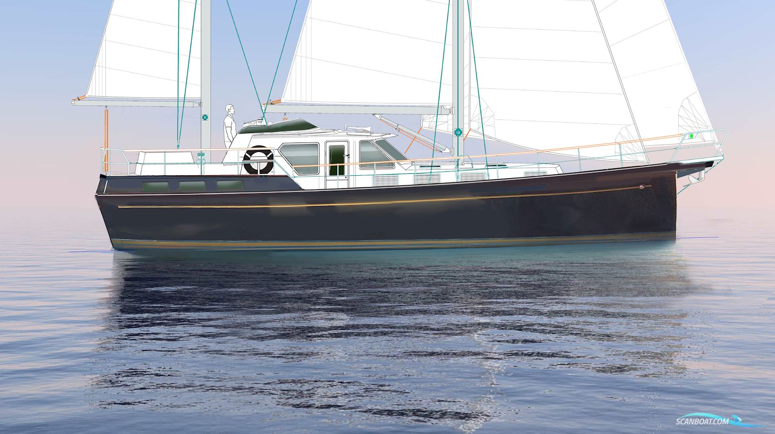 Ketch Rigged 451 Motorsailer Pilothouse