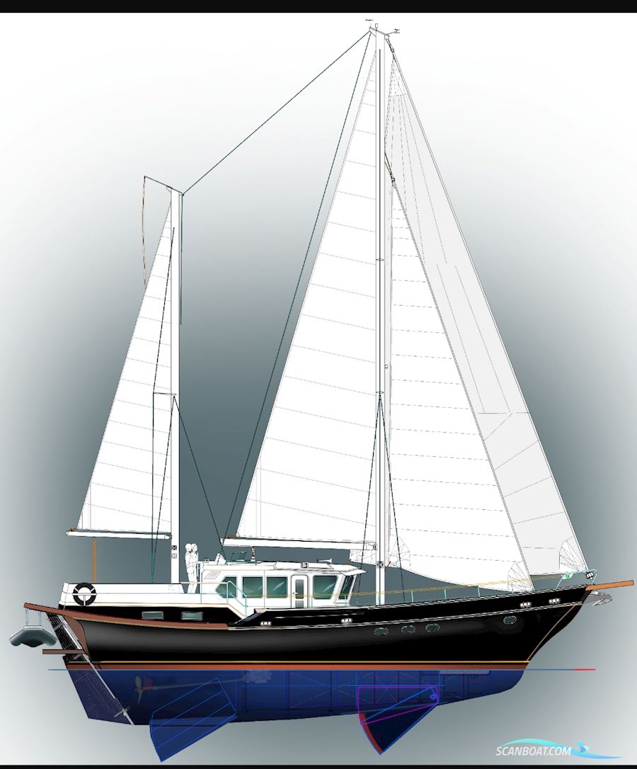 Ketch Rigged 451 Motorsailer Pilothouse