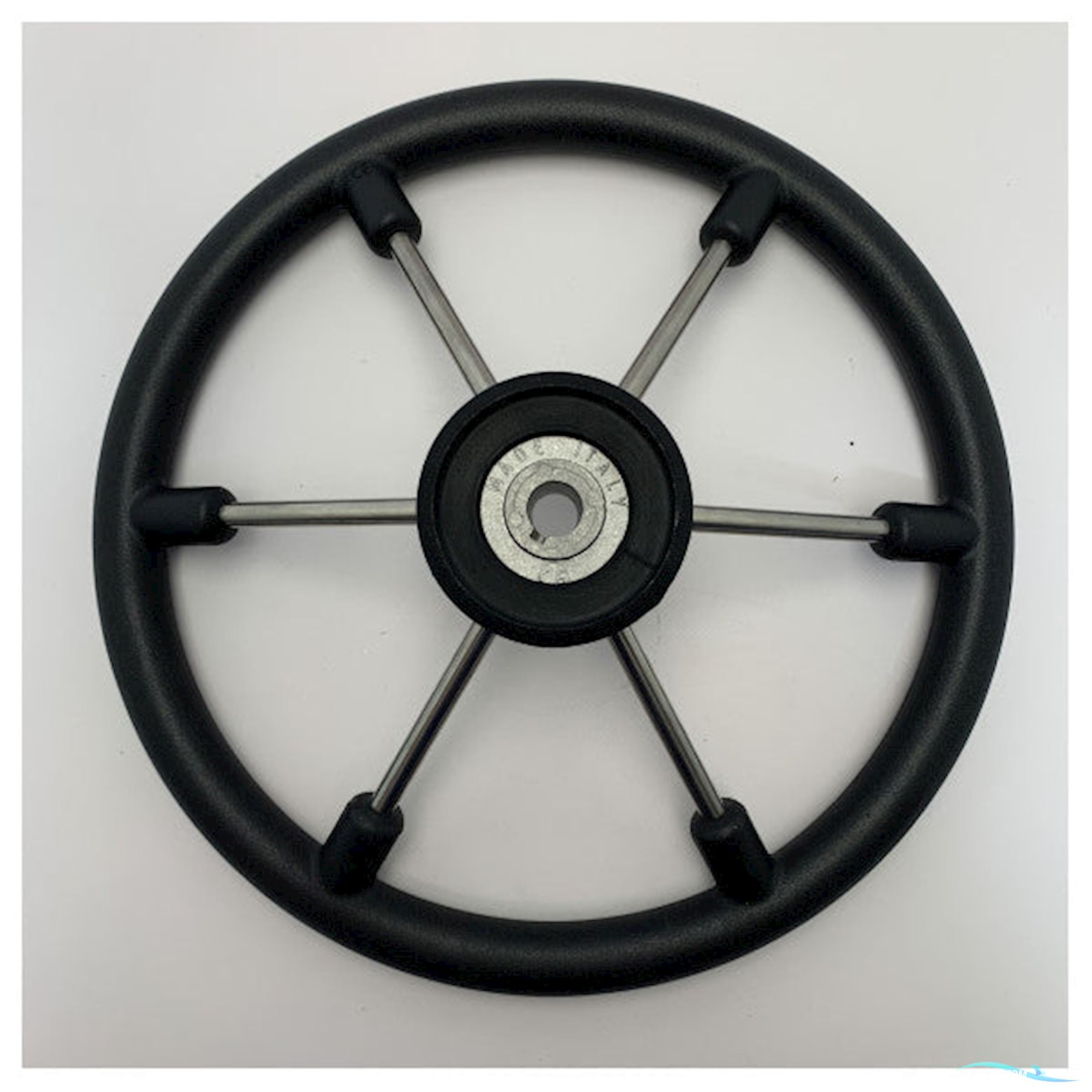 Allpa Black Leather Steering Wheel For Marine Boats - Durable Stainless Steel Spokes, Weather Resistant - NL7360/01