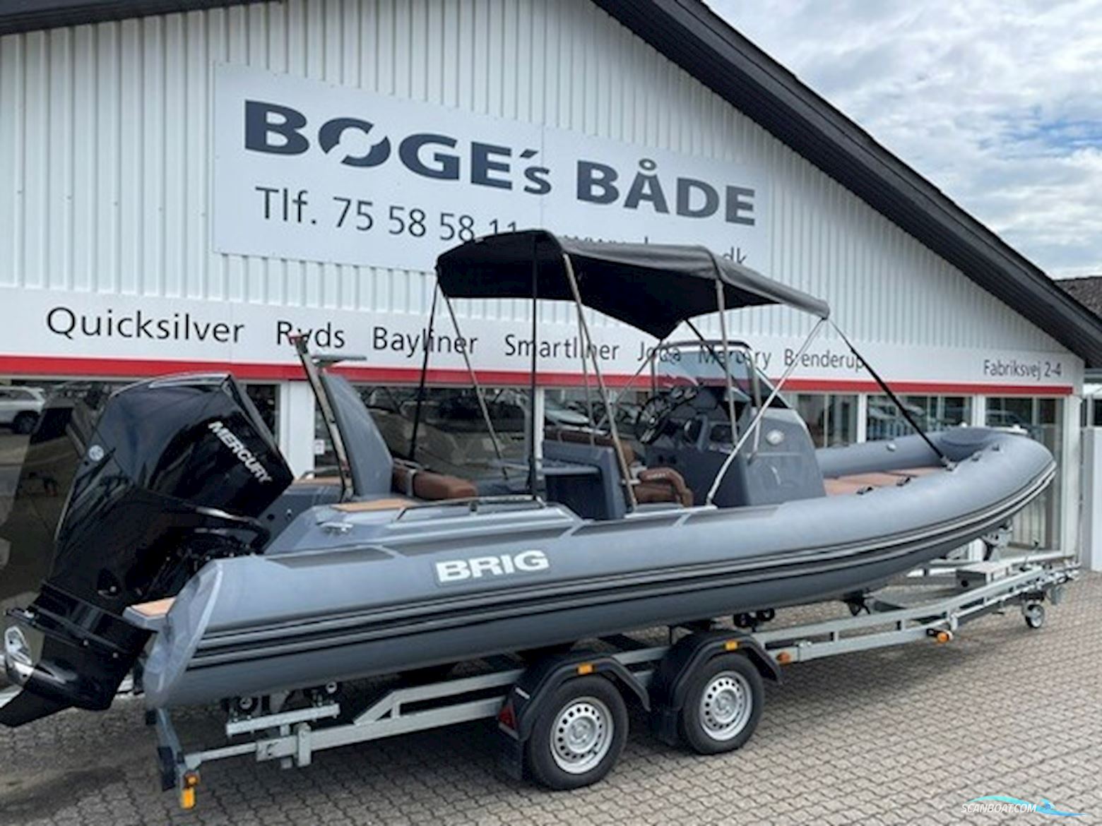 Brig Eagle 6,7 Rib Med F225 hk Mercury-Efi 4 Takt DS XL V6 3,4L og 2.000 kg Brenderup Bådtrailer.
