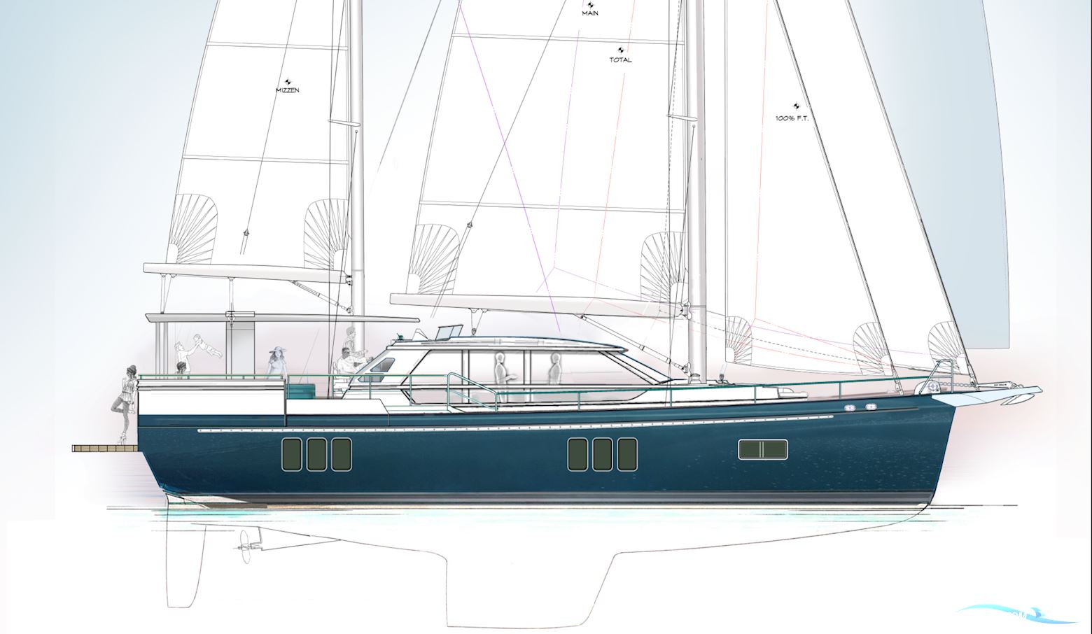 60 ft Ketch Hybrid-Powered Shallow Water, Lifting Keel