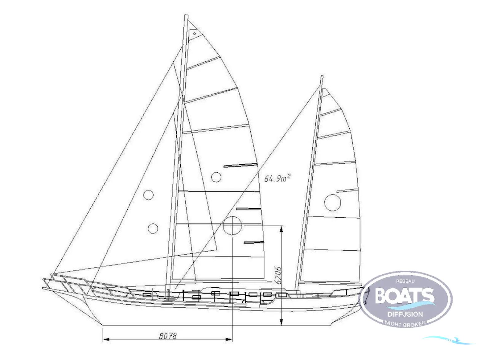 Classic KETCH Sailingboat 1984, with MWM engine, France