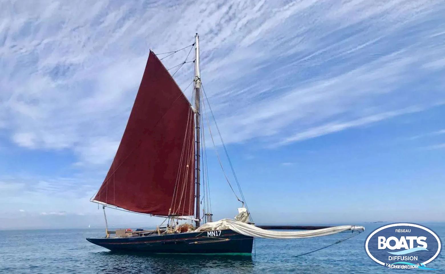 Historic FISHING SMACK Sailingboat 1900, France