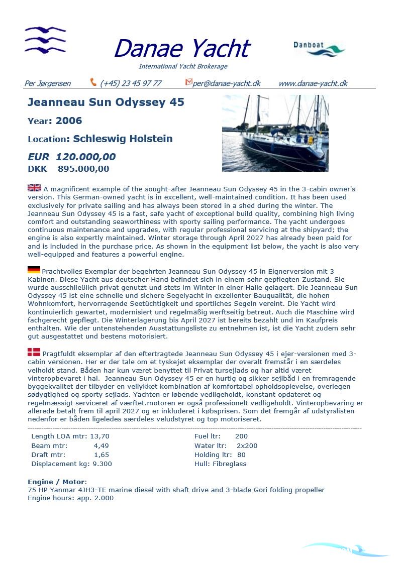 Jeanneau Sun Odyssey 45