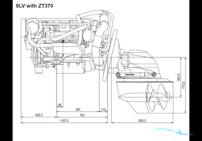 Yanmar 8LV370 ZT370 Bootsmotor 2024, Dänemark