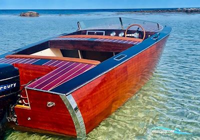 Custom Mahogni Runabout Speedbåd 2023, med Mercury Thunderbolt motor, Danmark