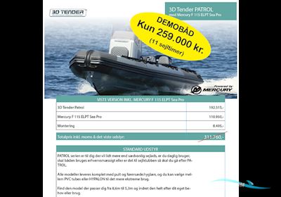 3 D Tender Patrol (Demo) Motorbåt 2022, med Mercury motor, Danmark