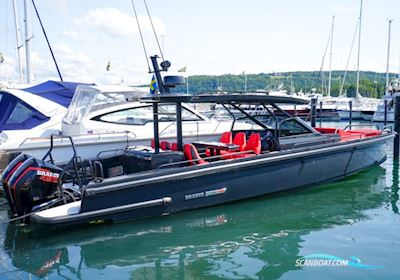 Brabus Shadow 900 Sun-Top Black Ops Power boat 2021, with Mercury Racing 450R Verado engine, Sweden