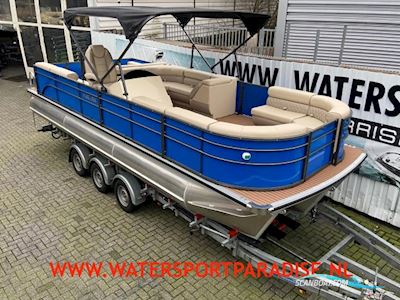 Pontoonboot 25FT 3-Tubes Blue Motor boat 2022, with Mercury engine, The Netherlands