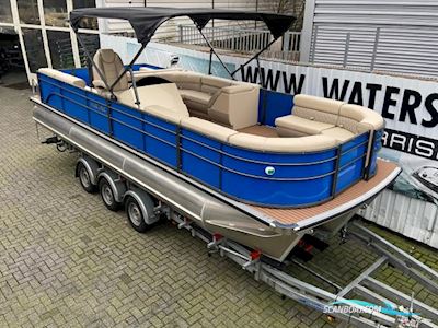 Pontoonboot 25FT 3-Tubes Blue Motorboten 2022, met Mercury motor, The Netherlands