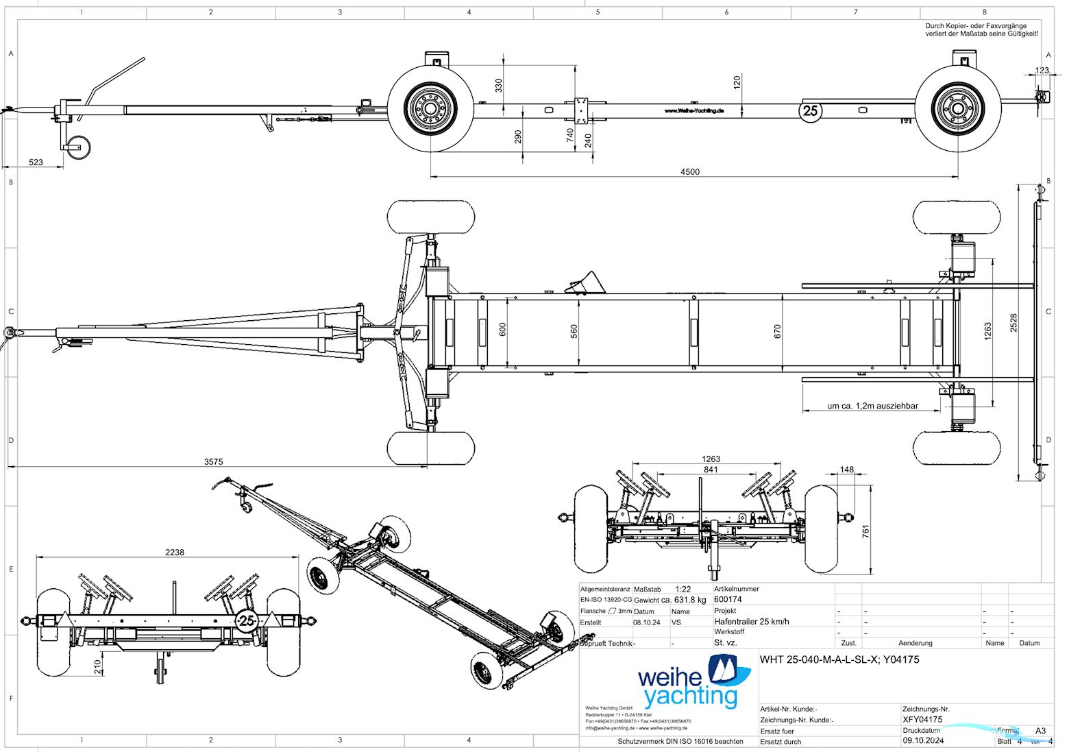 Weihe Bootstrailer für Motoryachten 4,0 t (Bj.11/24)