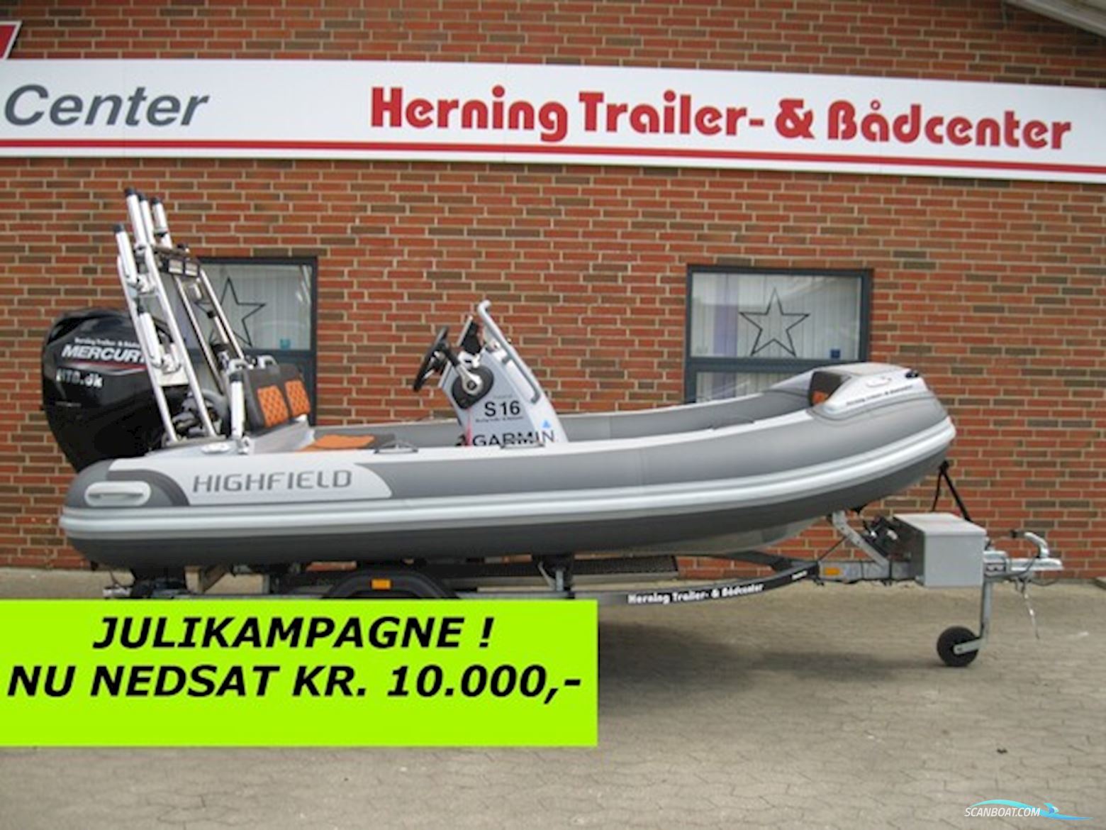Highfield CL380DL m/Mercury F60 hk Efi 4-Takt og Brenderup Trailer - NU Nedsat KR. 10.000,- ! Schlauchboot / Rib 2024, mit Mercury motor, Dänemark
