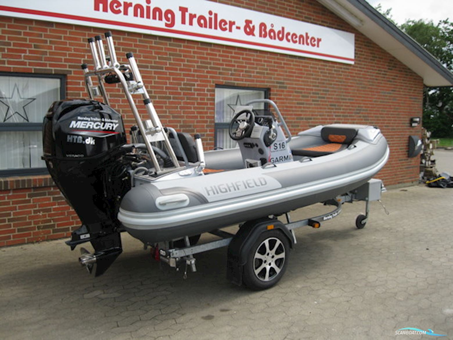 Highfield CL380DL m/Mercury F60 hk Efi 4-Takt og Brenderup Trailer - NU Nedsat KR. 15.000,- !