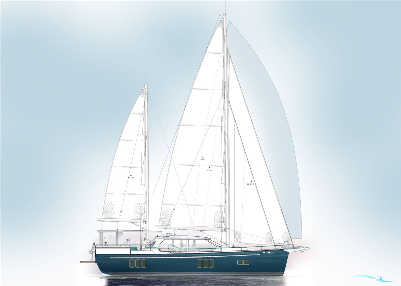 60 ft Ketch Hybrid-Powered Shallow Water, Lifting Keel
