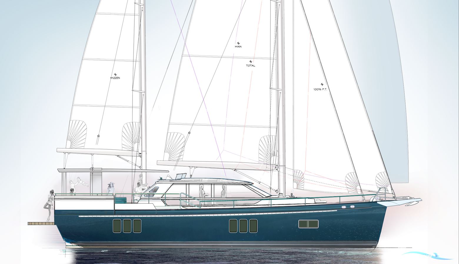 60 ft Ketch Hybrid-Powered Shallow Water, Lifting Keel