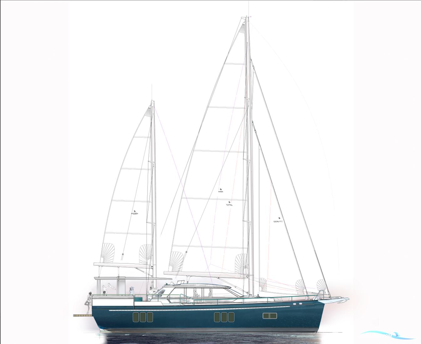 60 ft Ketch Hybrid-Powered Shallow Water, Lifting Keel