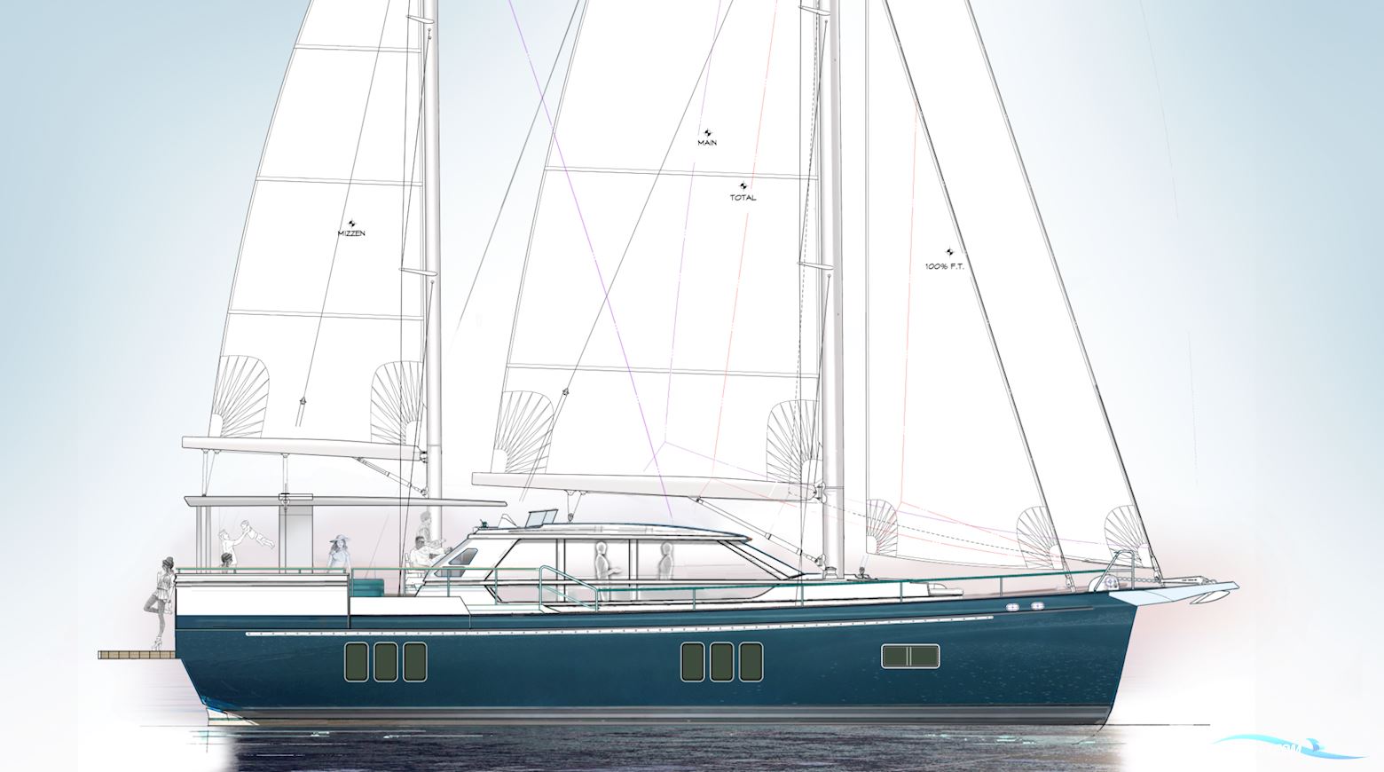 60 ft Ketch Hybrid-Powered Shallow Water, Lifting Keel