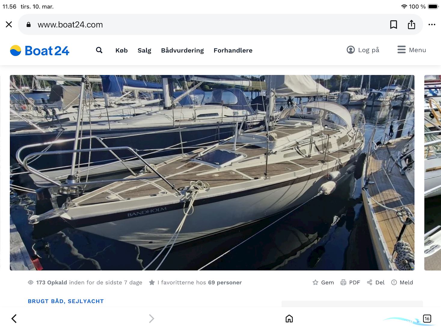 Bandholm 35 Segelboot 1982, mit Volvo 1+23 hk / 17kw motor, Dänemark