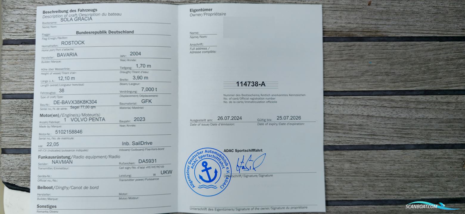 Bavaria 38 mit Liegeplatz und Winterlager, Rostock