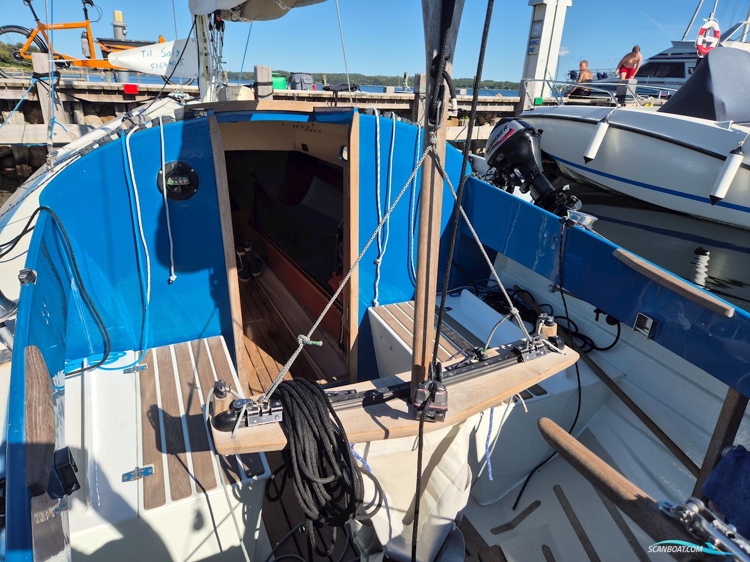 Nordisk Folkebåd Segelboot 1977, mit Suzuki motor, Dänemark