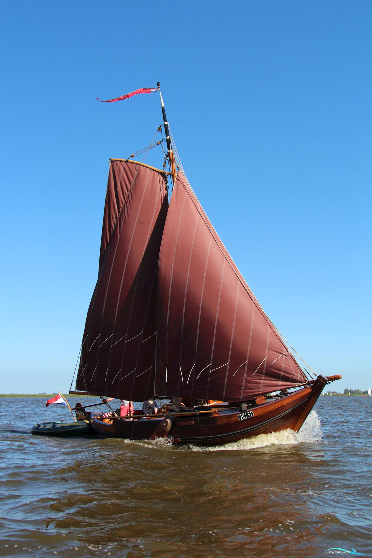 Visserman Pluut Platbodem ( In Nieuwstaat! ) Segelboot 1967, Niederlande