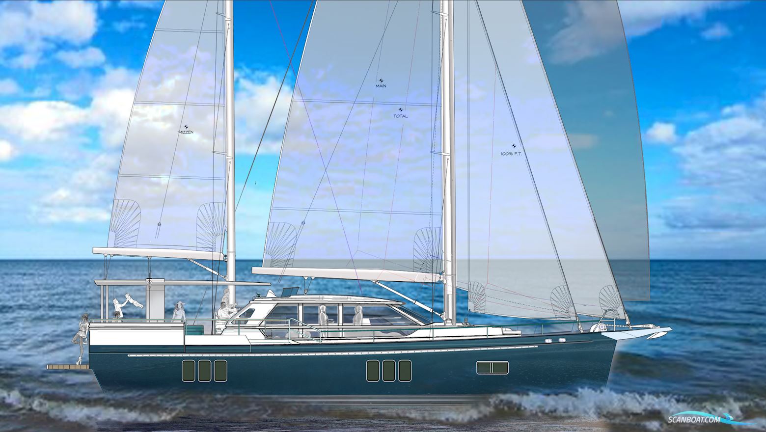 60 ft Ketch Hybrid-Powered Shallow Water, Lifting Keel Sejlbåd 2025, med Volvo Penta D2 - 75 motor, Ukraine