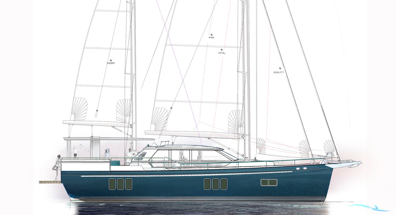 60 ft Ketch Hybrid-Powered Shallow Water, Lifting Keel