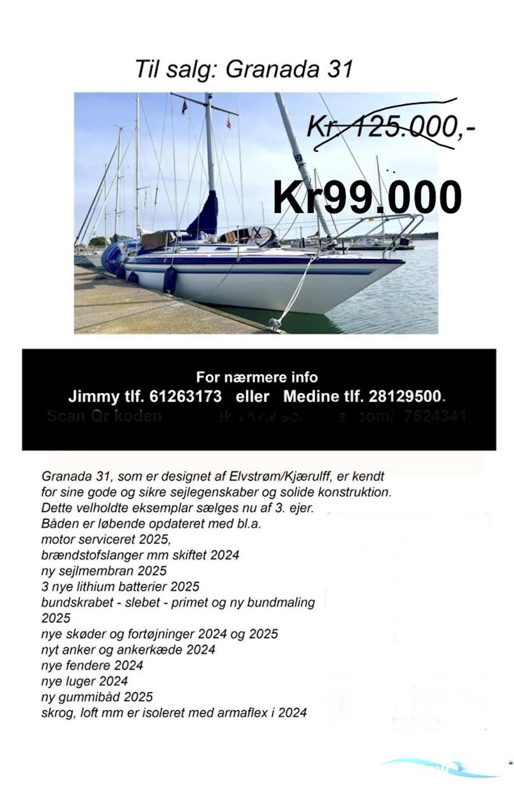 Granada 31 Sejlbåd 1982, med Volvo Penta MD 2020 motor, Danmark