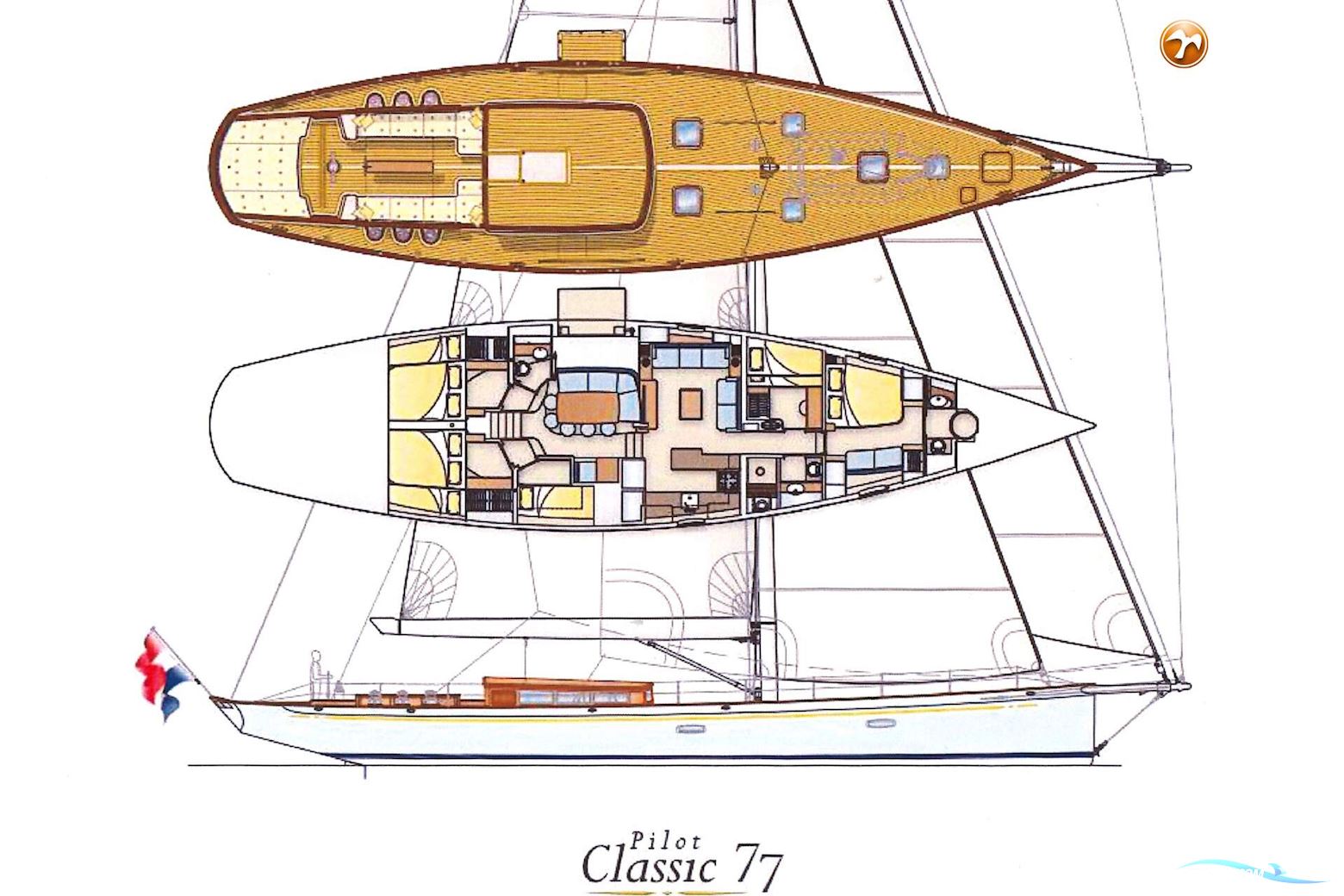 Hoek Design Pilot Cutter 77 Sejlbåd 2022, med Optional Steyr motor, Holland