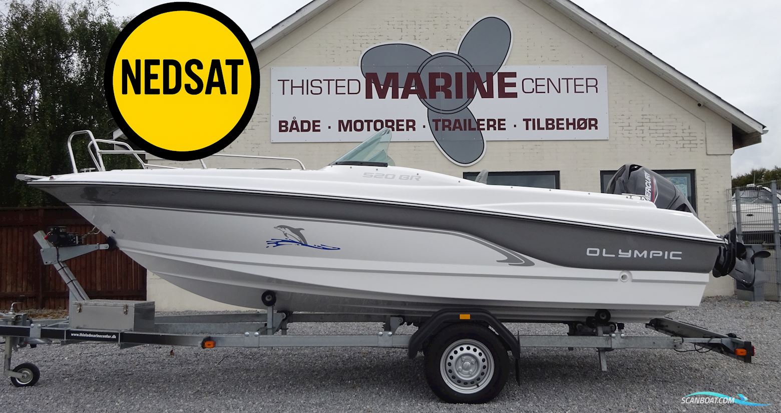 Olympic 520BR Med 60 hk Mercury Sportboten 2022, met Mercury motor, Denemarken