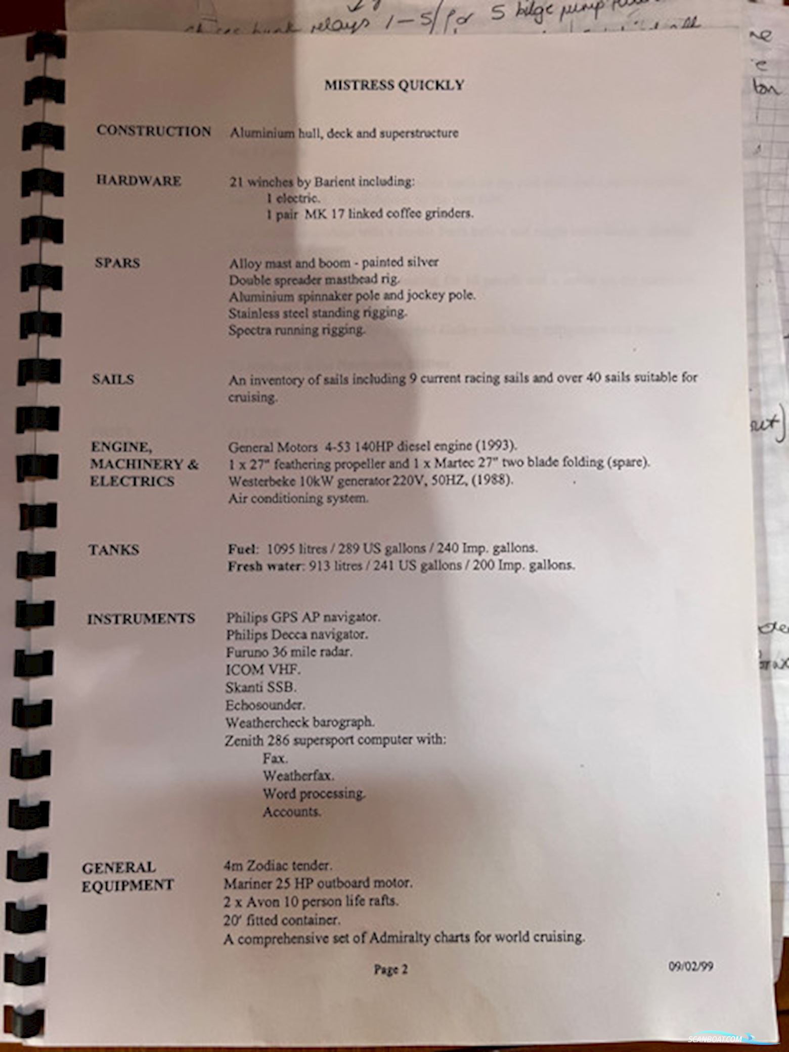 Bermudan Sloop 22m Aluminium