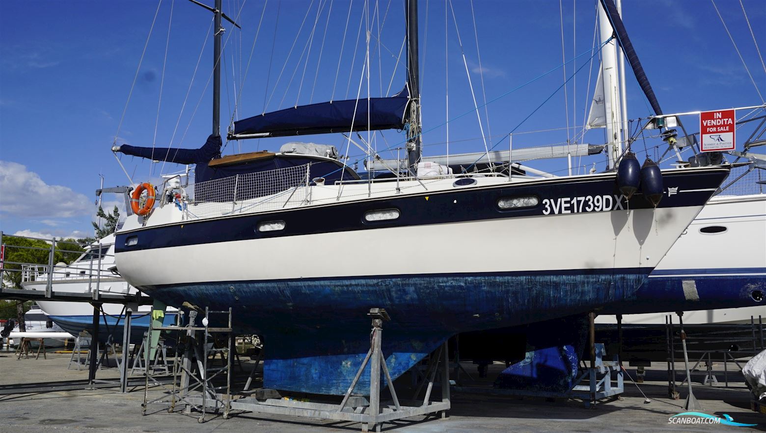 Fiskars AB Finnsailer 38 Ketch Zeilboten 1978, met Perkins 4236 motor, Italië