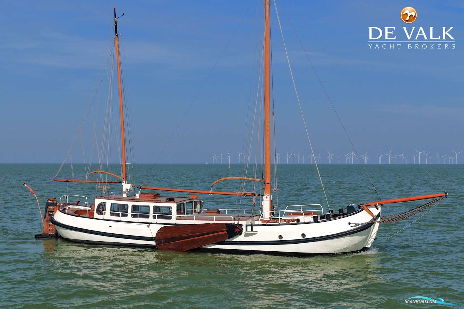 Tjalk Koopmans Welvaren Zeilboten 1905, met Daf motor, The Netherlands